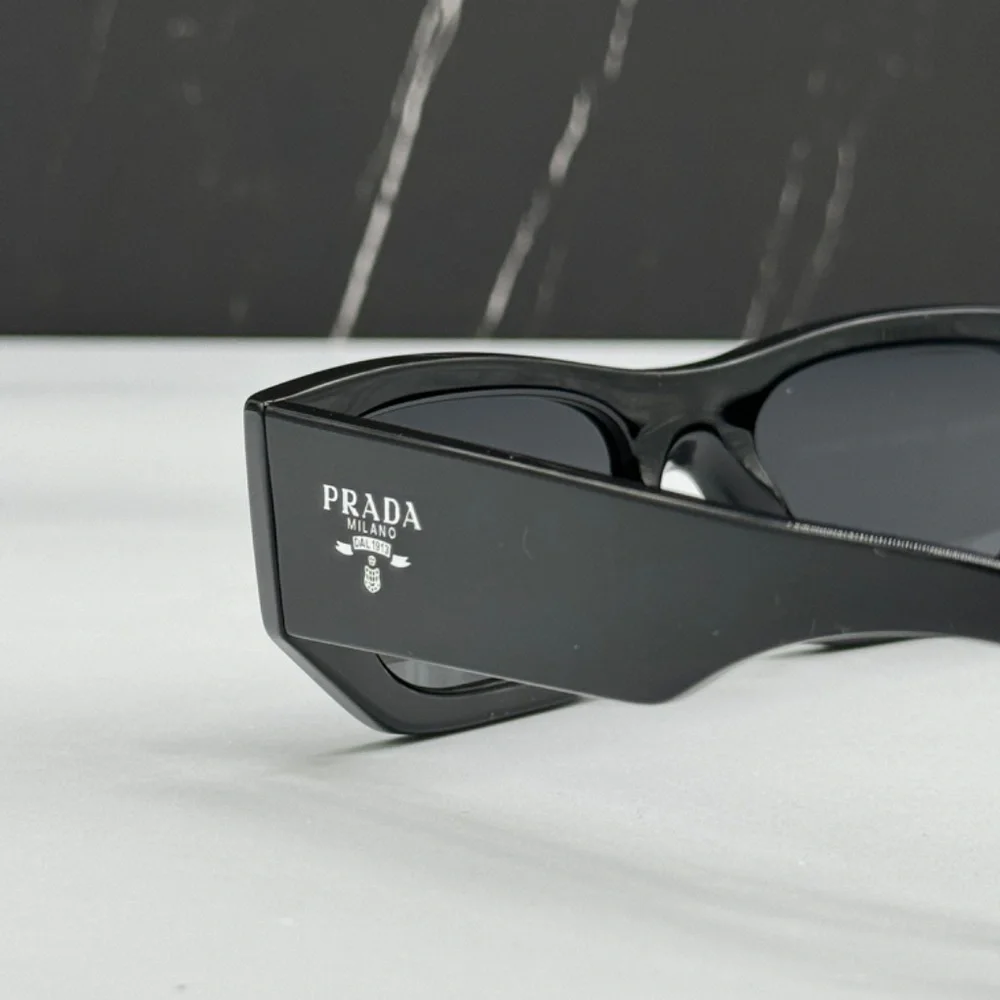 NEW PRADA SPRA01 16K08Z UNISEX SUNGLASSES PRA01S BLACK GEOMETRIC SPR A01 EYEWEAR - Picture 12 of 14